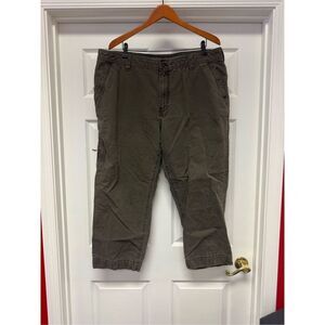 G. H. Bass Olive Green Heavy Denim Cargo Jeans sz 40X25 ( says 30”) EUC
